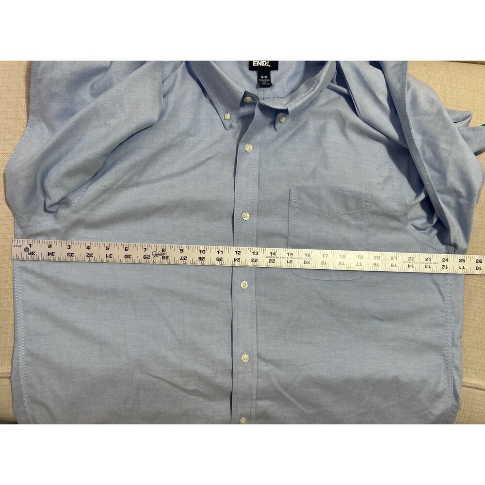Land's End Men's sz 17-33 Supima No Iron Oxford Button Up Shirt - Picture 4 of 4